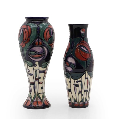 Lot 167 - Two Moorcroft pottery 'Macintosh' vases