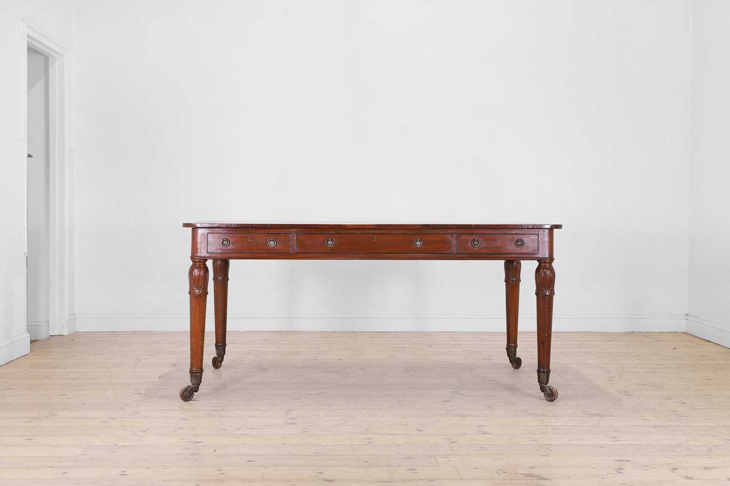 Lot 690 - A George IV mahogany library table,