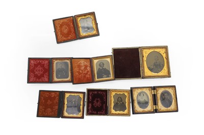 Lot 428 - A collection of seven daguerreotype portraits