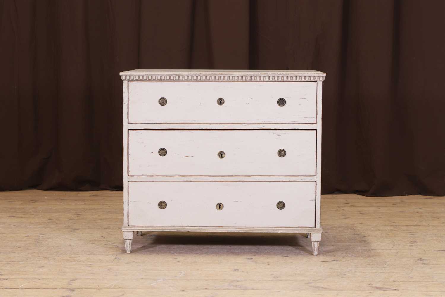 Lot 56 - A Gustavian-style painted pine chest of drawers