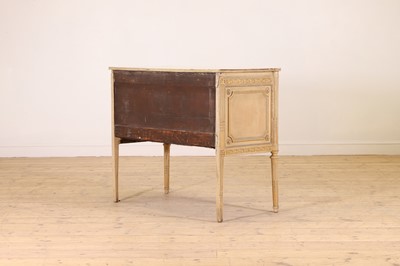 Lot 359 - A small Louis XVI-style painted and parcel-gilt wooden commode
