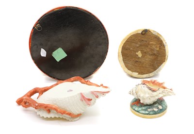 Lot 215 - Two Royal Worcester shell ornaments