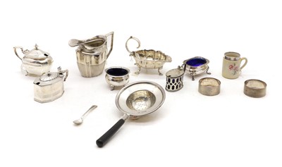 Lot 38 - A collection of silver cruet items