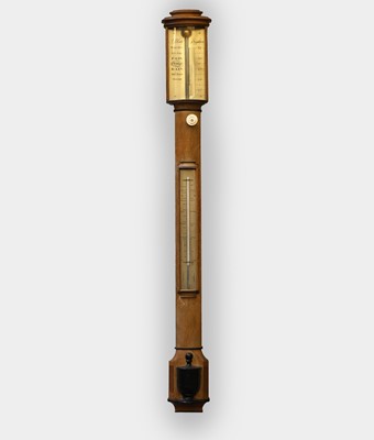 Lot 413 - A Mahogany stick barometer by I. Blatt, Brighton