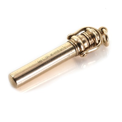 Lot 52 - An Edwardian 9ct gold propelling pencil, by Asprey