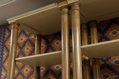 Lot 631 - A pair of tall painted open shelves