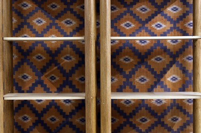 Lot 631 - A pair of tall painted open shelves