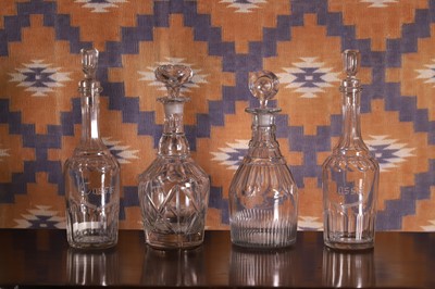 Lot A pair of cut glass decanters and stoppers