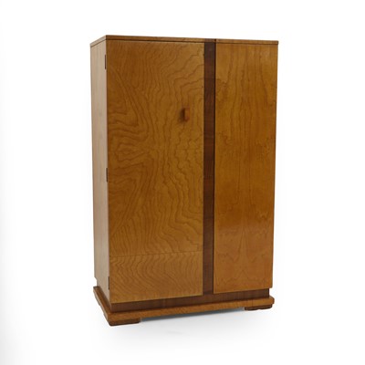 Lot 351 - An Art Deco compactum sycamore wardrobe