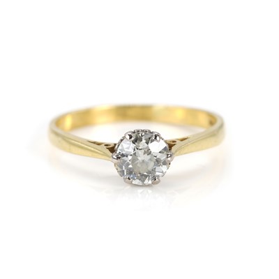 Lot 77 - An 18ct gold diamond single stone ring