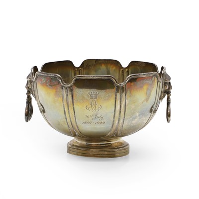 Lot 21 - A silver twin handled presentation bowl