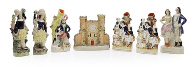 Lot 133 - A collection of six Staffordshire figure groups