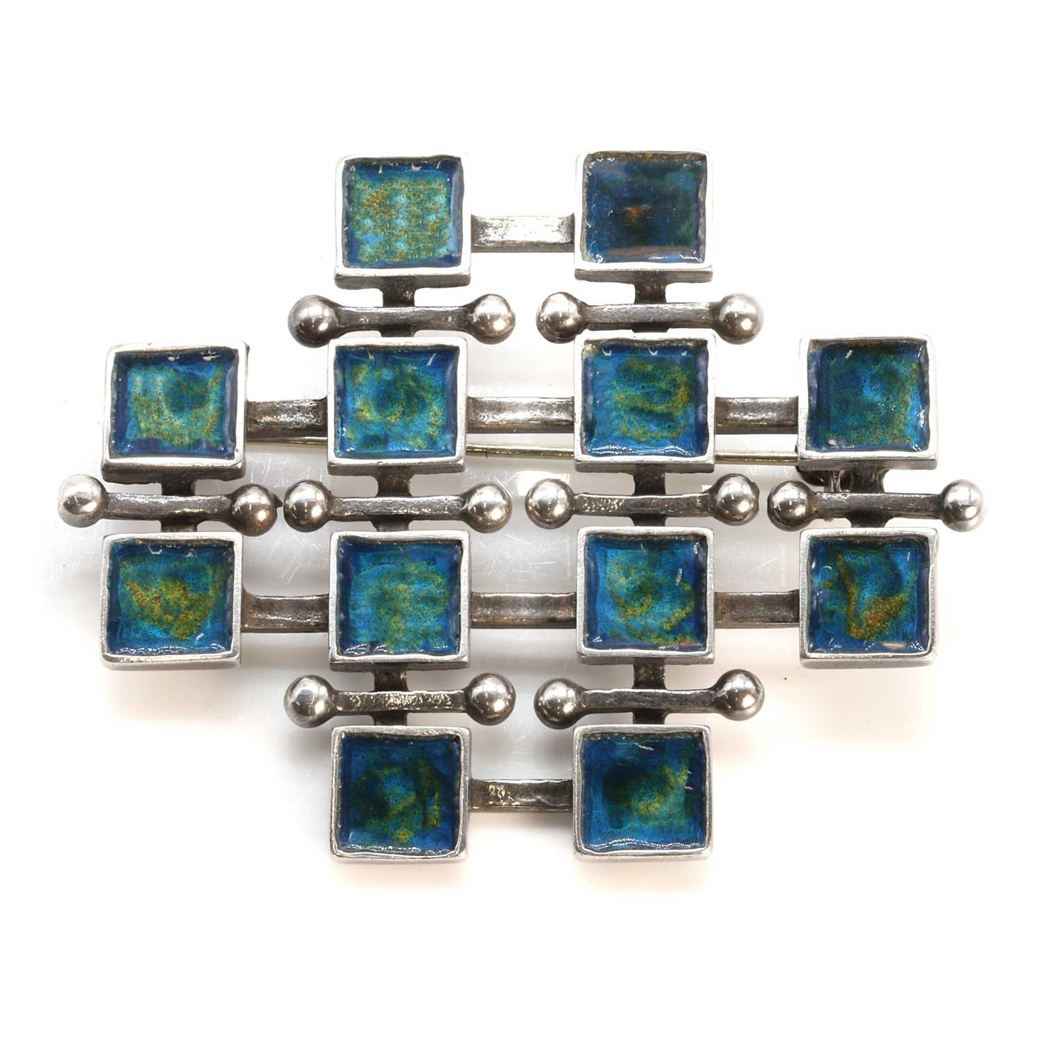 Lot 226 - A silver enamel brooch, by Marianne Berg for Uni David Andersen, c.1960's