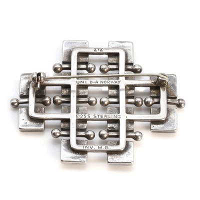 Lot 226 - A silver enamel brooch, by Marianne Berg for Uni David Andersen, c.1960's