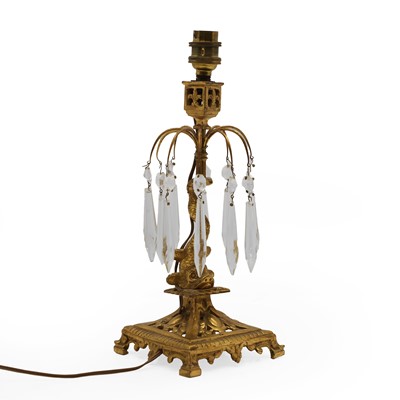 Lot 391 - A French brass table lamp