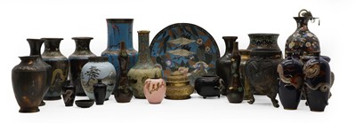 Lot 57 - A collection of various cloisonné and enamelled wares