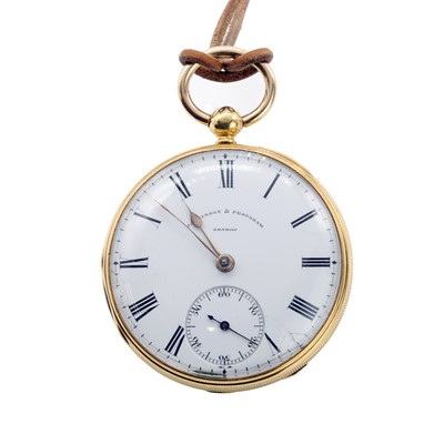 Lot 538 - An 18ct gold key wind open faced pocket watch