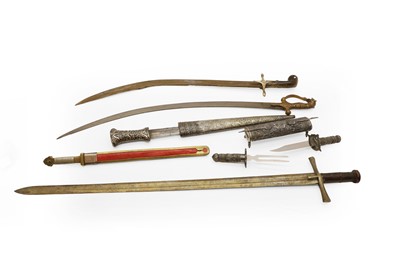 Lot 123 - A collection of Indian and Middle Eastern swords