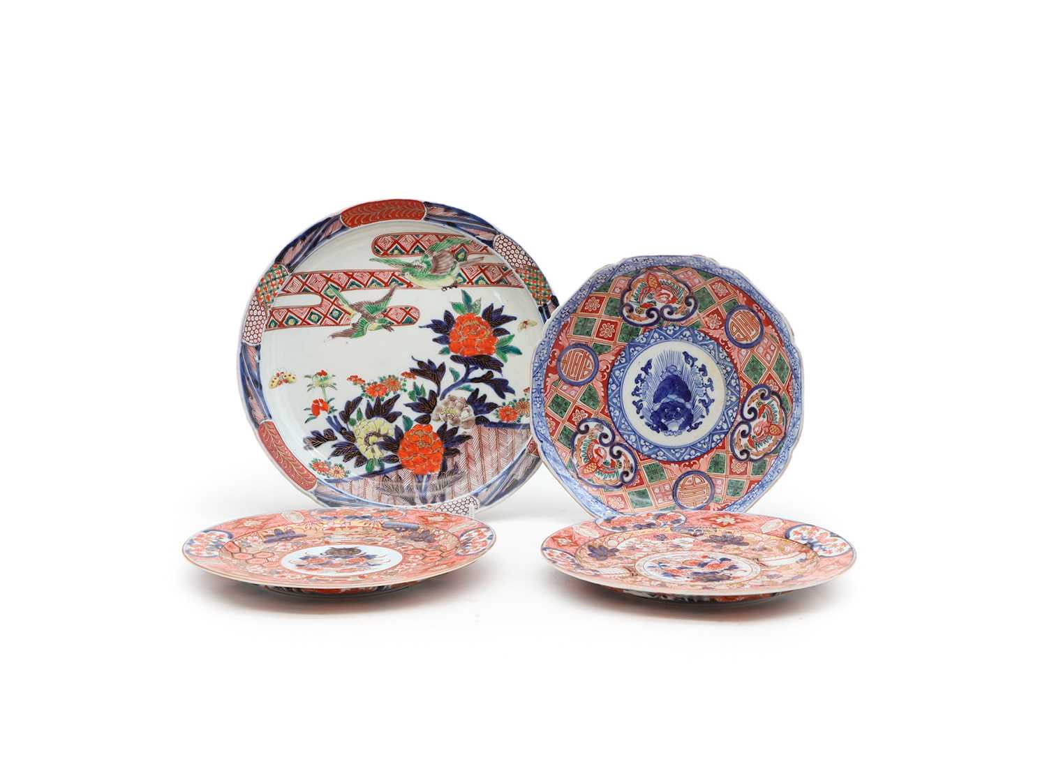 Lot 159 - An unusual pair of Japanese Imari plates