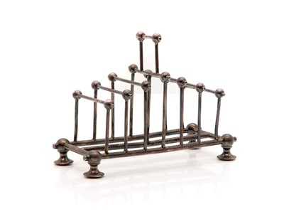 Lot 9 - A silver plated toast rack