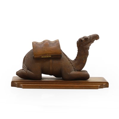 Lot 445 - A carved camel inkstand