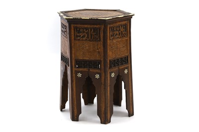 Lot 355 - A Moorish hardwood hexagonal side table