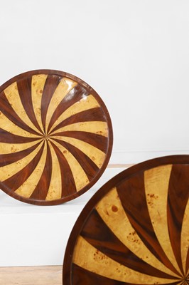 Lot 31 - A pair of Art Deco-style parquetry occasional tables