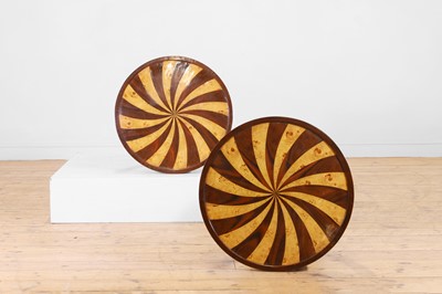 Lot 31 - A pair of Art Deco-style parquetry occasional tables