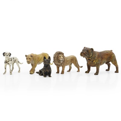 Lot 414 - A group of Austrian cold painted bronze animals