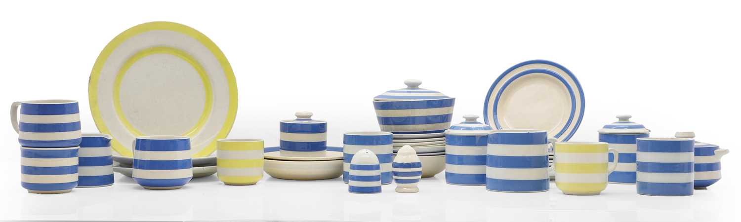 Lot 143 - A collection of TG Green Cornishware pottery