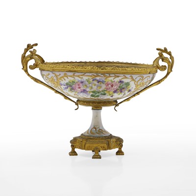 Lot 127 - A Sevres porcelain and ormolu centerpiece