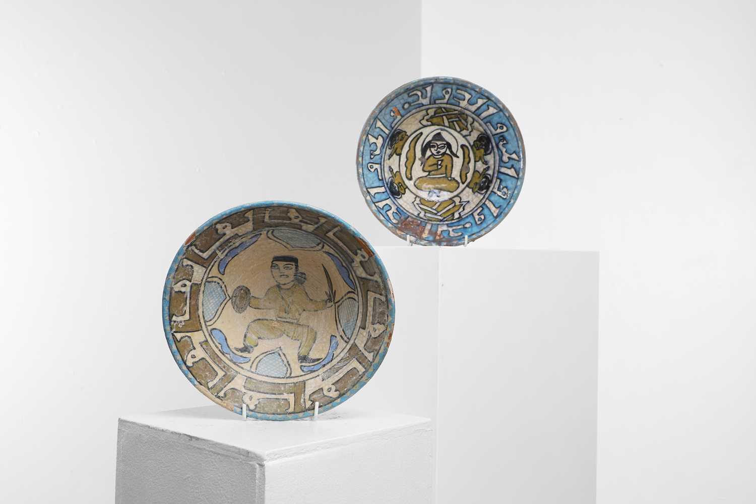 Lot 66 - Two Kashan-style pottery bowls