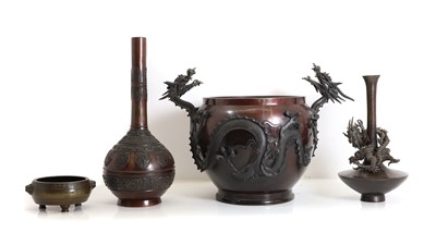 Lot 149 - A Japanese bronze jardinière