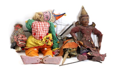 Lot 182 - A collection of antique Indian and Indonesian puppets
