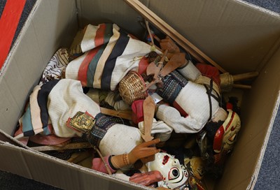 Lot 182 - A collection of antique Indian and Indonesian puppets