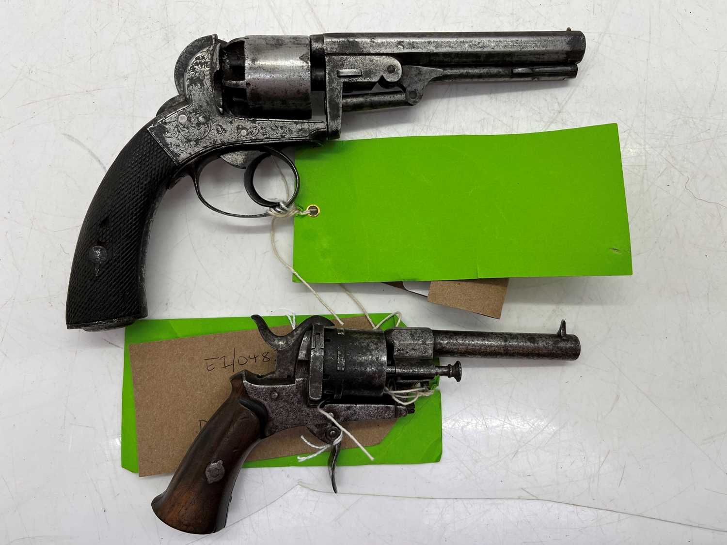 Click A Revolver Lot 182 - A six shot pin fire revolver