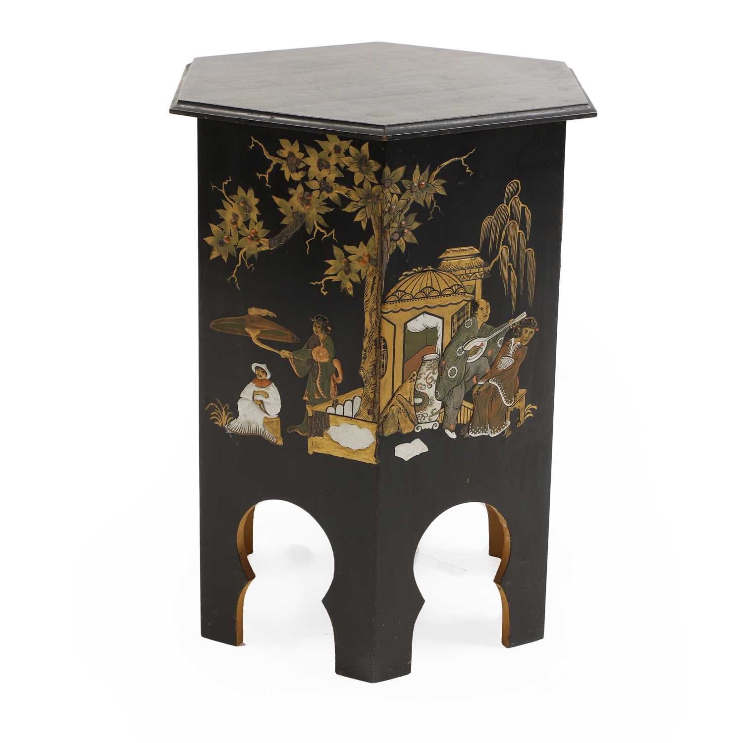 Lot 556 - A Chinese octagonal occasional table