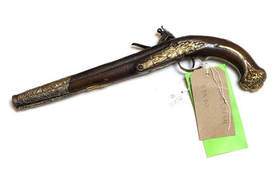 Lot 145 - A flintlock holster pistol combined 101