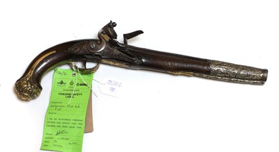 Lot 145 - A flintlock holster pistol combined 101