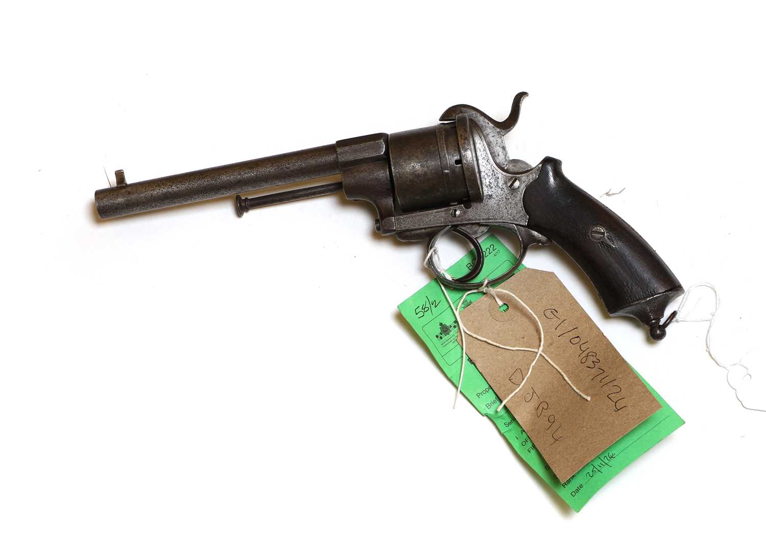 A large six shot pin fire revolver