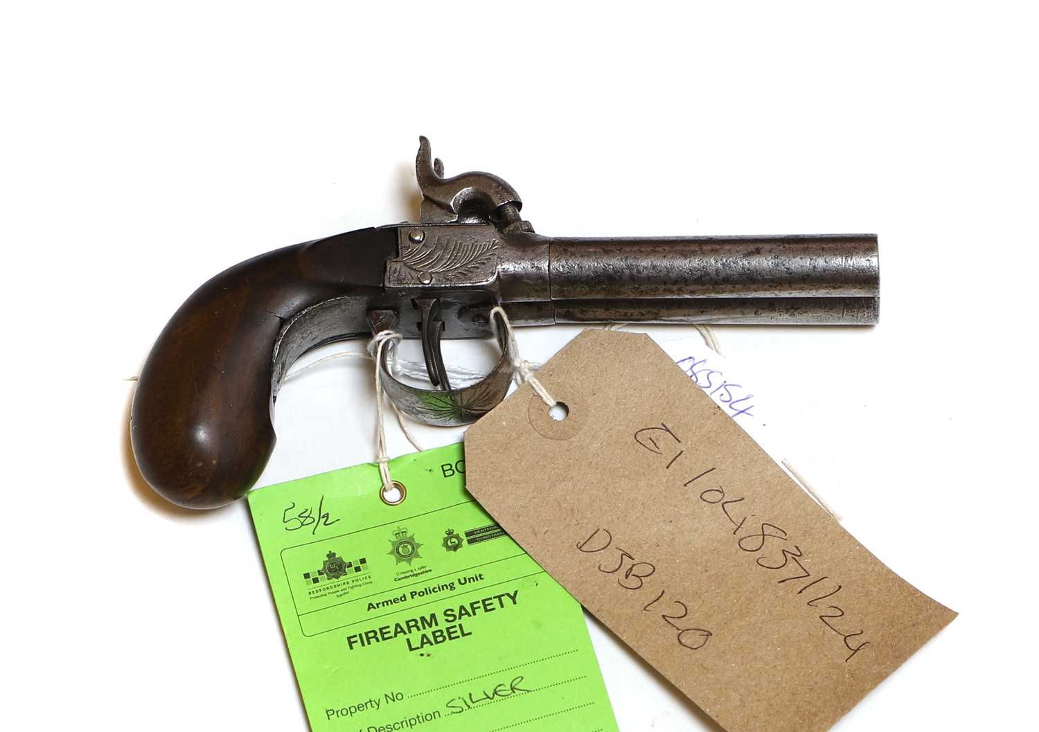 Lot 139 - A double barrel side by side pocket pistol