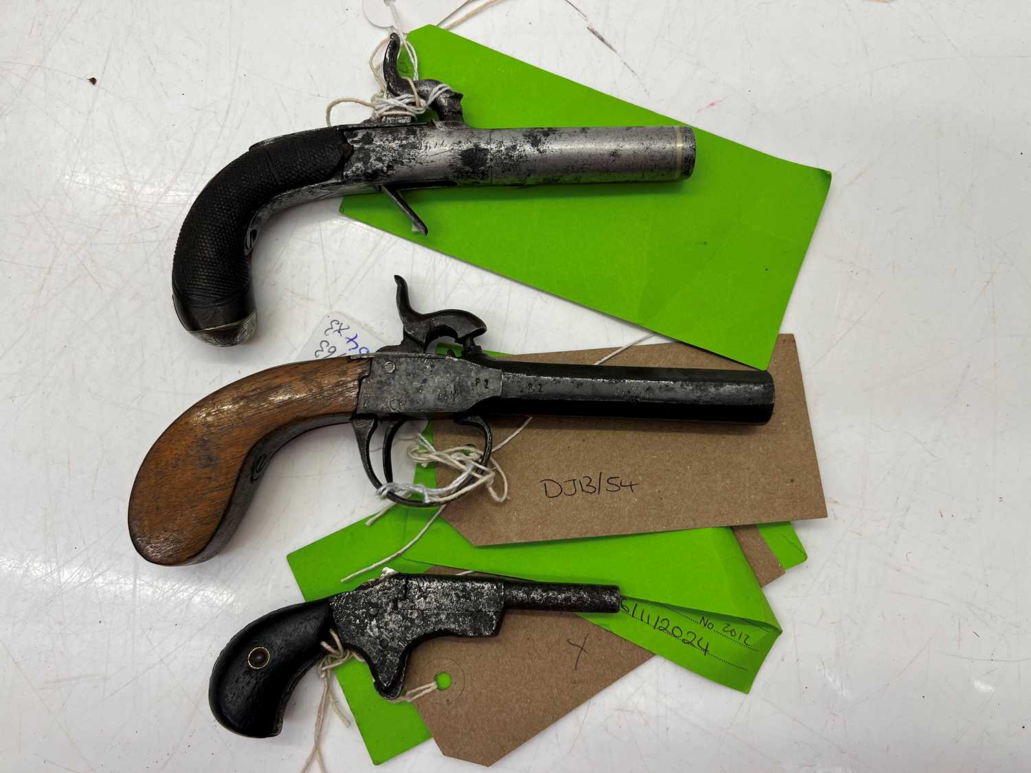 Lot 170 - An percussion pocket pistol combined 54 63