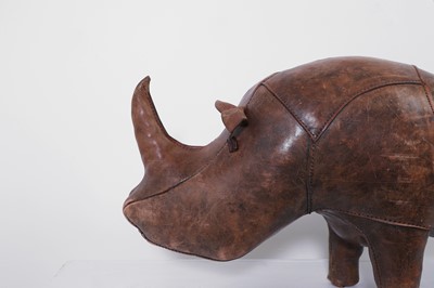 Lot 324 - A leather rhino footstool