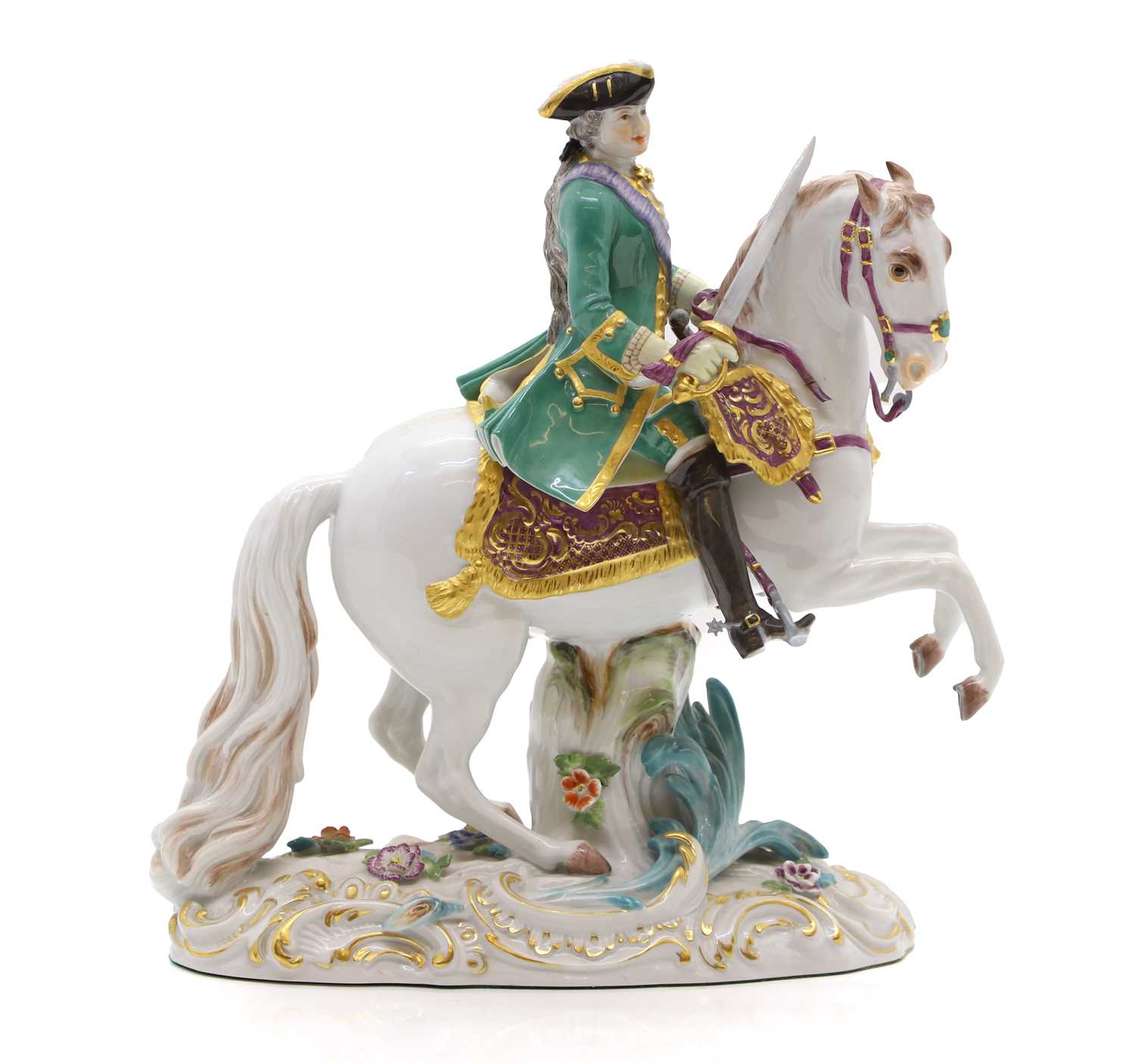 Lot 307 - A Meissen group Czarina Elizabeth on horseback