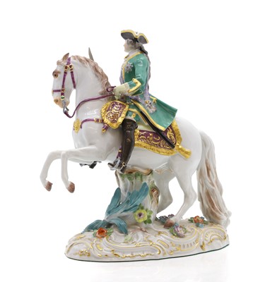 Lot 307 - A Meissen group Czarina Elizabeth on horseback