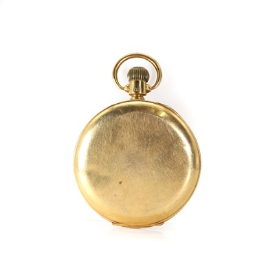 Lot 403 - An 18ct gold top wind open faced pocket watch, by Kendal & Dent