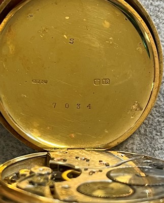 Lot 403 - An 18ct gold top wind open faced pocket watch, by Kendal & Dent