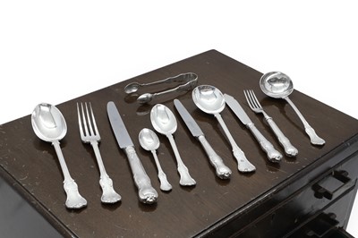 Lot 39 - A silver canteen of cutlery