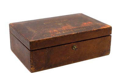 Lot 431 - A red leather correspondence box