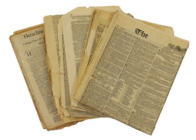 Lot 197 - Collection of early Newspapers, etc, one to four pages each, including: Heraclitus Ridens